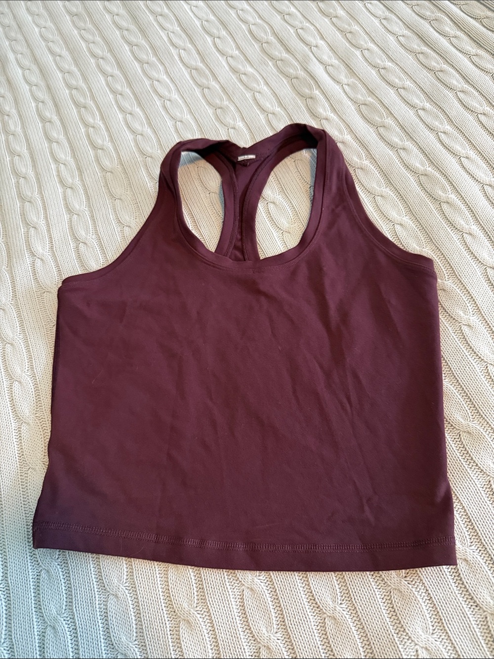 Maroon Racerback Crop Tank Top
